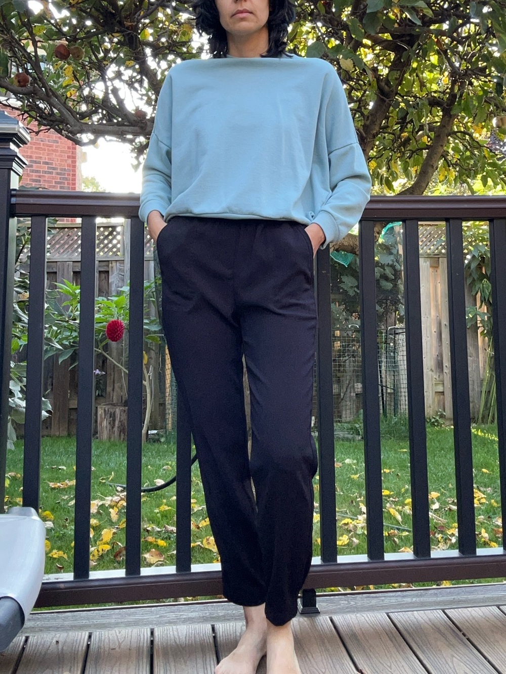 Classic Black Women's High-Rise Tapered Pants - 2